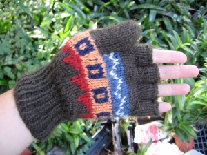 Hybrid with fingers exposed, palm towards camera