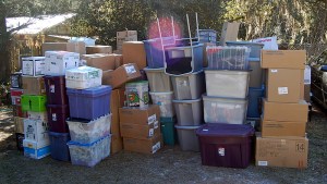 Honestly, it didn't look as big outside as it all had in the house... (though my stash still seemed wicked huge!)