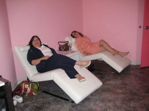 Tyra and I seriously "lounging" 