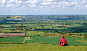 Sitting enjoying the view.
