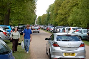 This parking area is probably about a half mile long