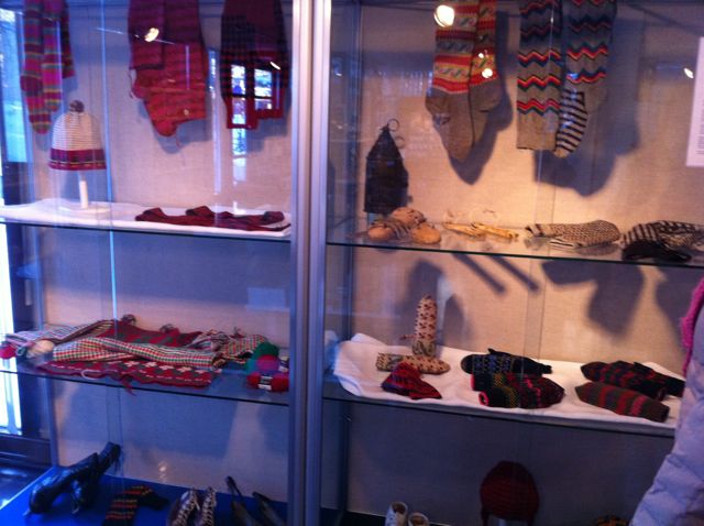 There were lots of knitted, crocheted and woven garments all through the museum.