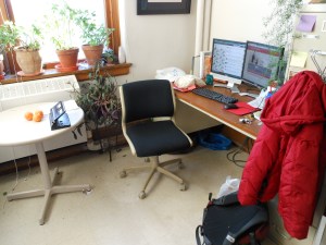 My desk in my corner of the office now.  I think I've moved in...